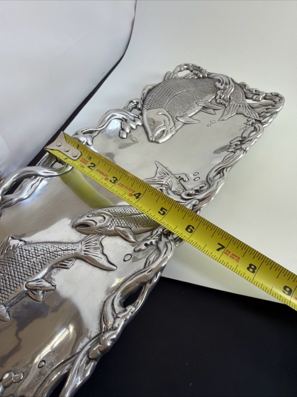 Vintage 2001 Arthur Court Jumping Fish Cast Aluminum Tray Rare - Picture 15 of 16